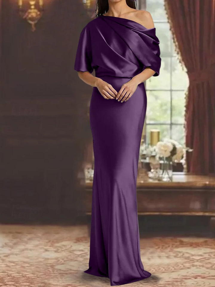 Robes de Mère de la Mariée à Une Épaule, Fourreau/Colonne