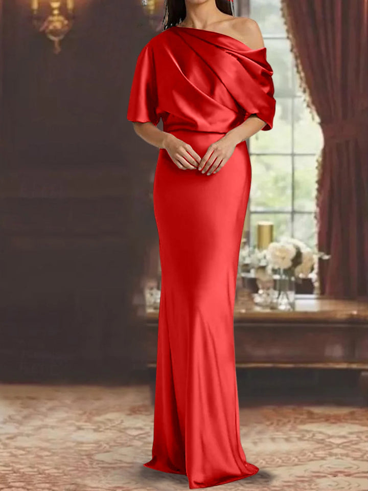Robes de Mère de la Mariée à Une Épaule, Fourreau/Colonne