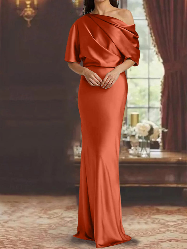 Robes de Mère de la Mariée à Une Épaule, Fourreau/Colonne