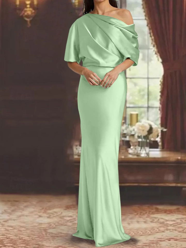 Robes de Mère de la Mariée à Une Épaule, Fourreau/Colonne
