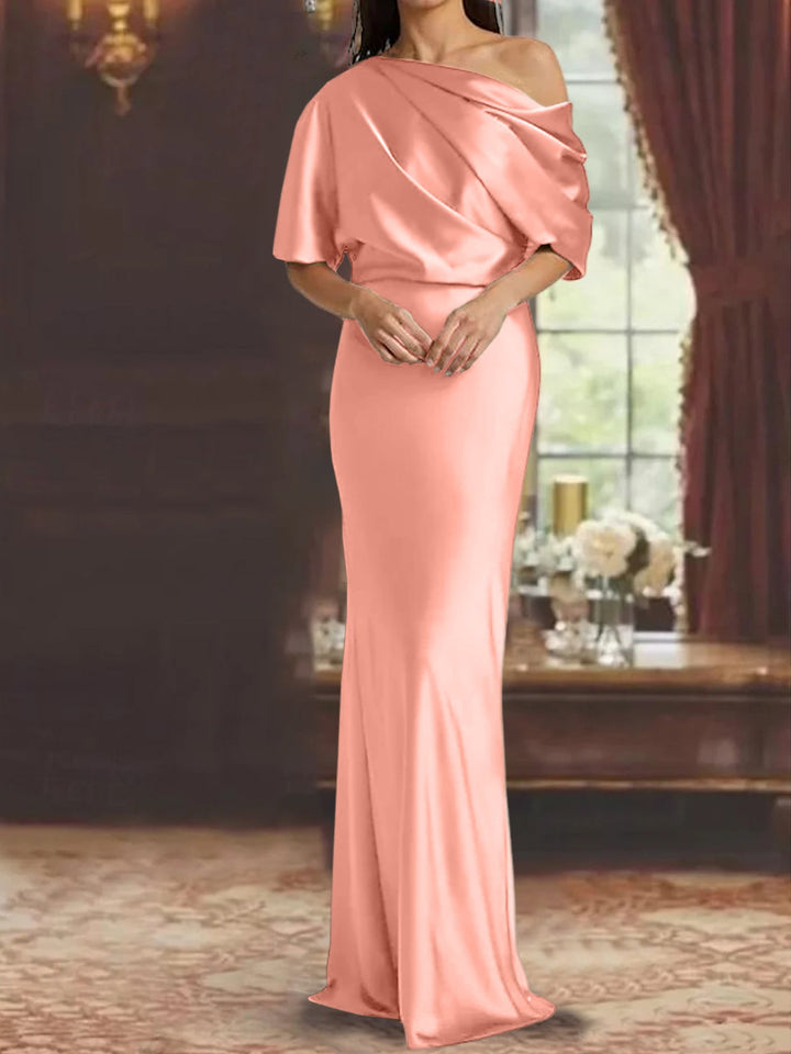 Robes de Mère de la Mariée à Une Épaule, Fourreau/Colonne