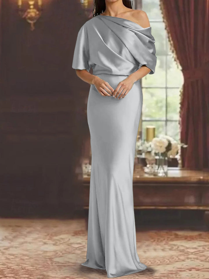 Robes de Mère de la Mariée à Une Épaule, Fourreau/Colonne