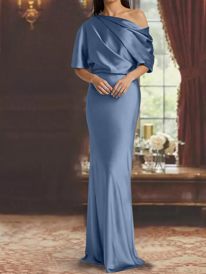 Robes de Mère de la Mariée à Une Épaule, Fourreau/Colonne