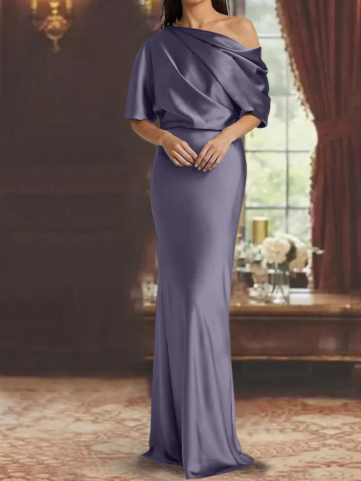 Robes de Mère de la Mariée à Une Épaule, Fourreau/Colonne