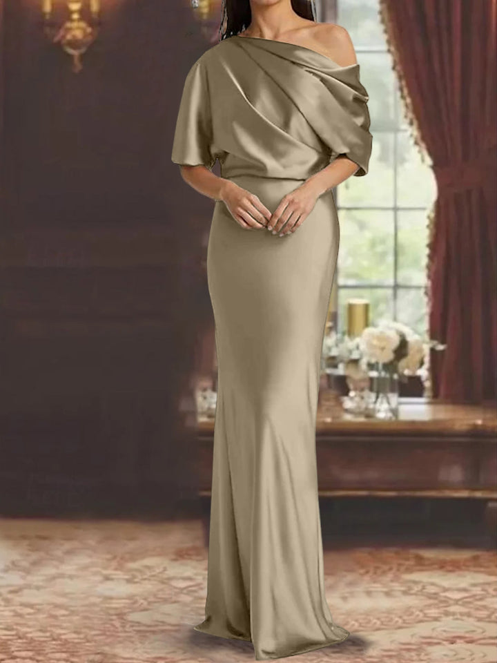 Robes de Mère de la Mariée à Une Épaule, Fourreau/Colonne