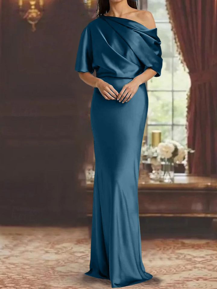 Robes de Mère de la Mariée à Une Épaule, Fourreau/Colonne