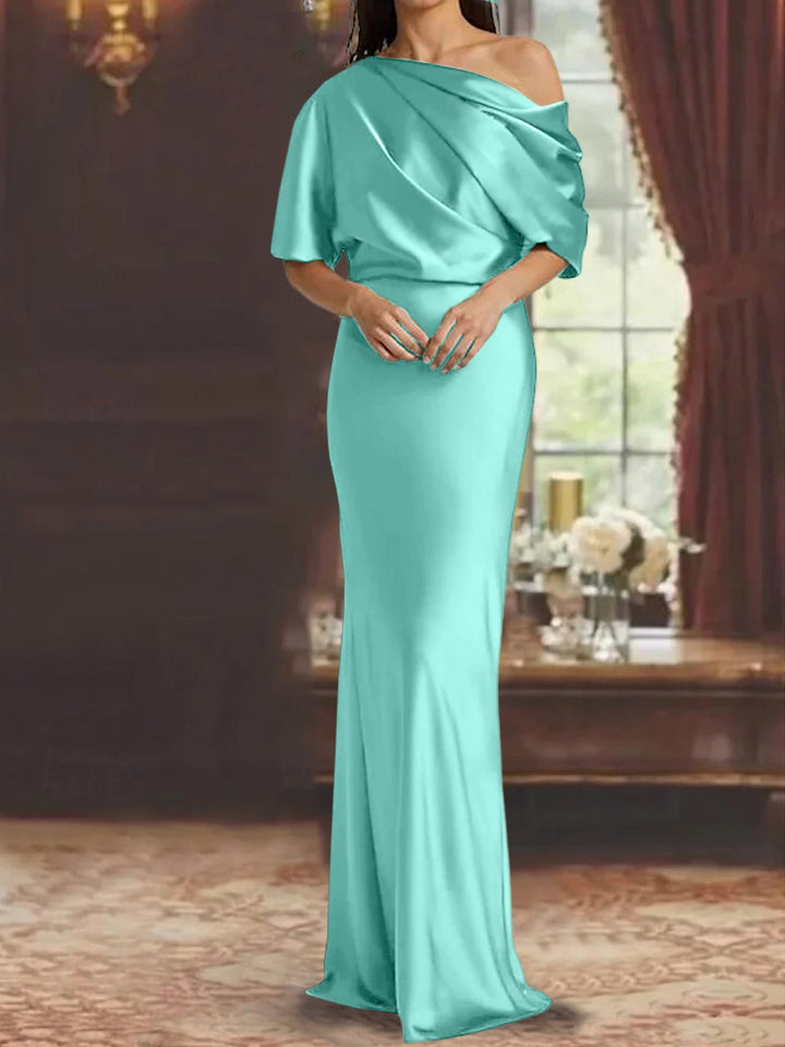 Robes de Mère de la Mariée à Une Épaule, Fourreau/Colonne