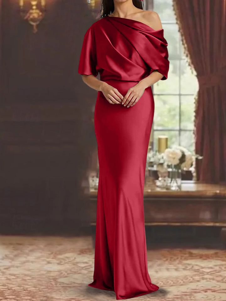 Robes de Mère de la Mariée à Une Épaule, Fourreau/Colonne