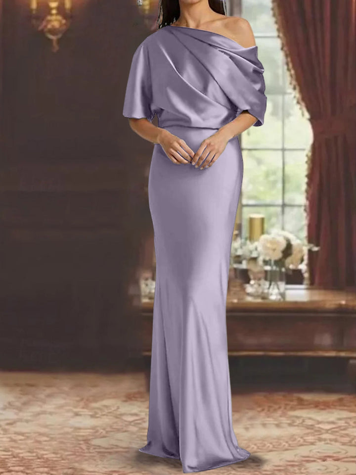 Robes de Mère de la Mariée à Une Épaule, Fourreau/Colonne
