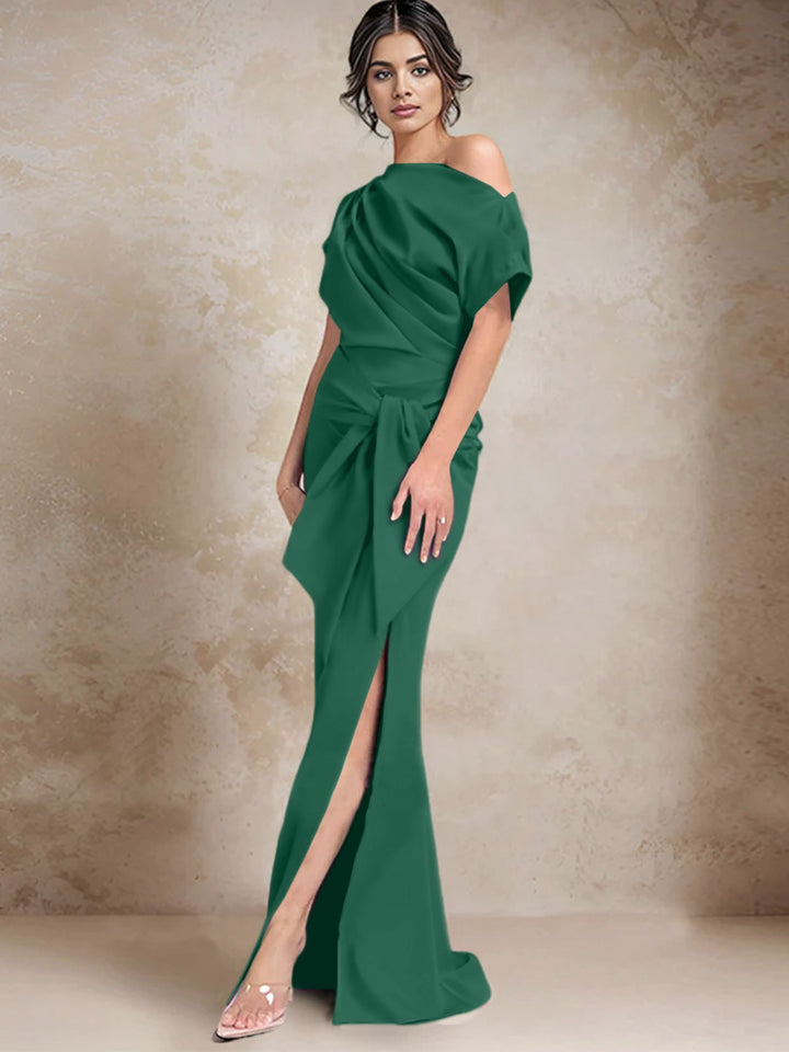 Robes de Mère de la Mariée à Une Épaule, Style Trompette/Sirène, avec Fente Sur le Côté
