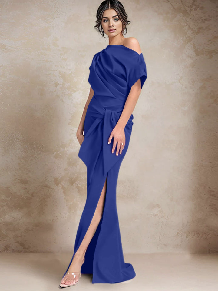 Robes de Mère de la Mariée à Une Épaule, Style Trompette/Sirène, avec Fente Sur le Côté