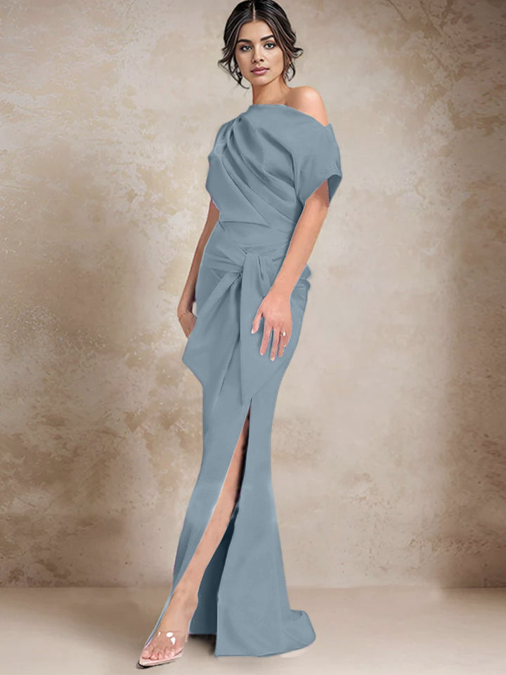Robes de Mère de la Mariée à Une Épaule, Style Trompette/Sirène, avec Fente Sur le Côté