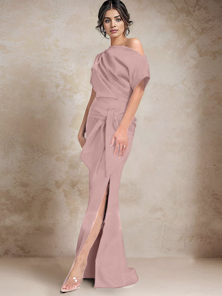 Robes de Mère de la Mariée à Une Épaule, Style Trompette/Sirène, avec Fente Sur le Côté