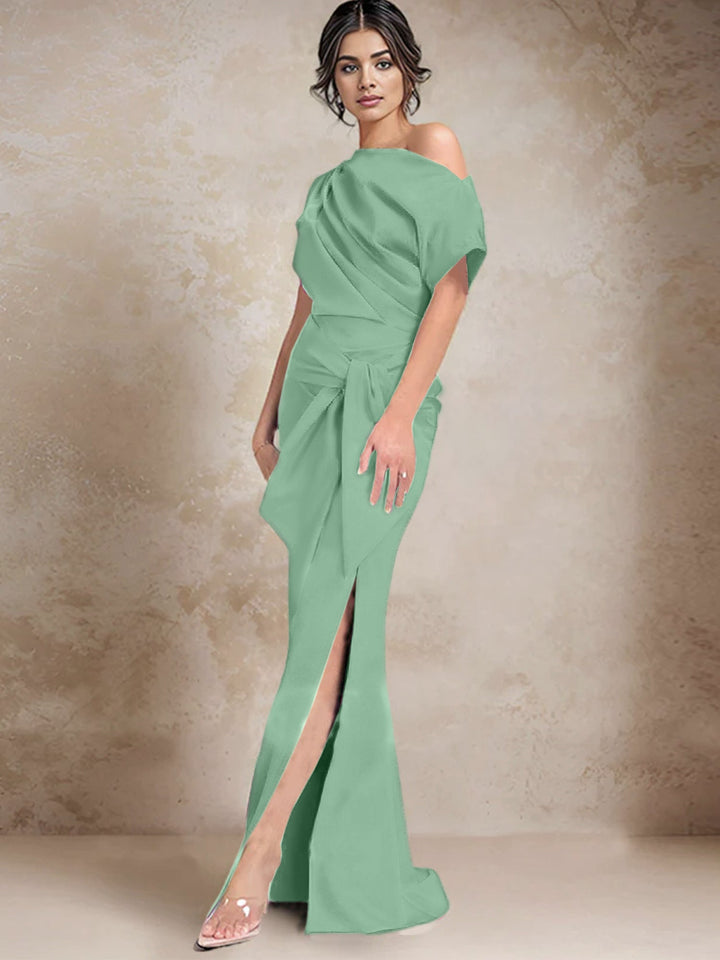 Robes de Mère de la Mariée à Une Épaule, Style Trompette/Sirène, avec Fente Sur le Côté