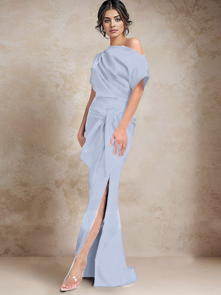 Robes de Mère de la Mariée à Une Épaule, Style Trompette/Sirène, avec Fente Sur le Côté