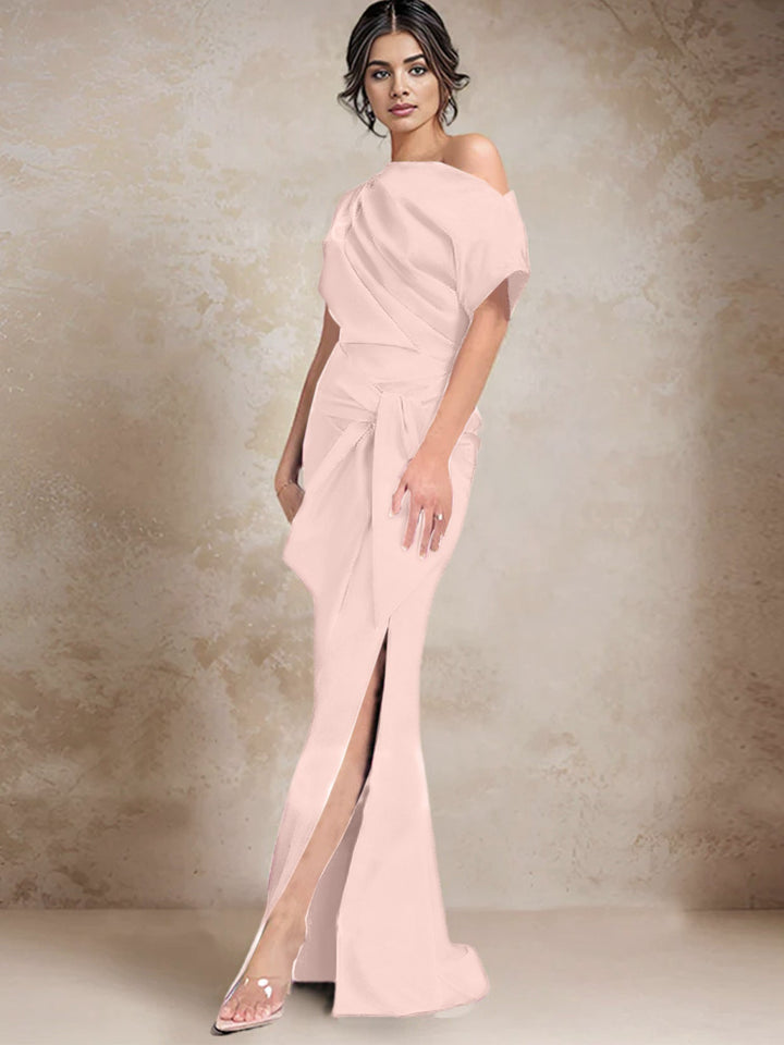 Robes de Mère de la Mariée à Une Épaule, Style Trompette/Sirène, avec Fente Sur le Côté