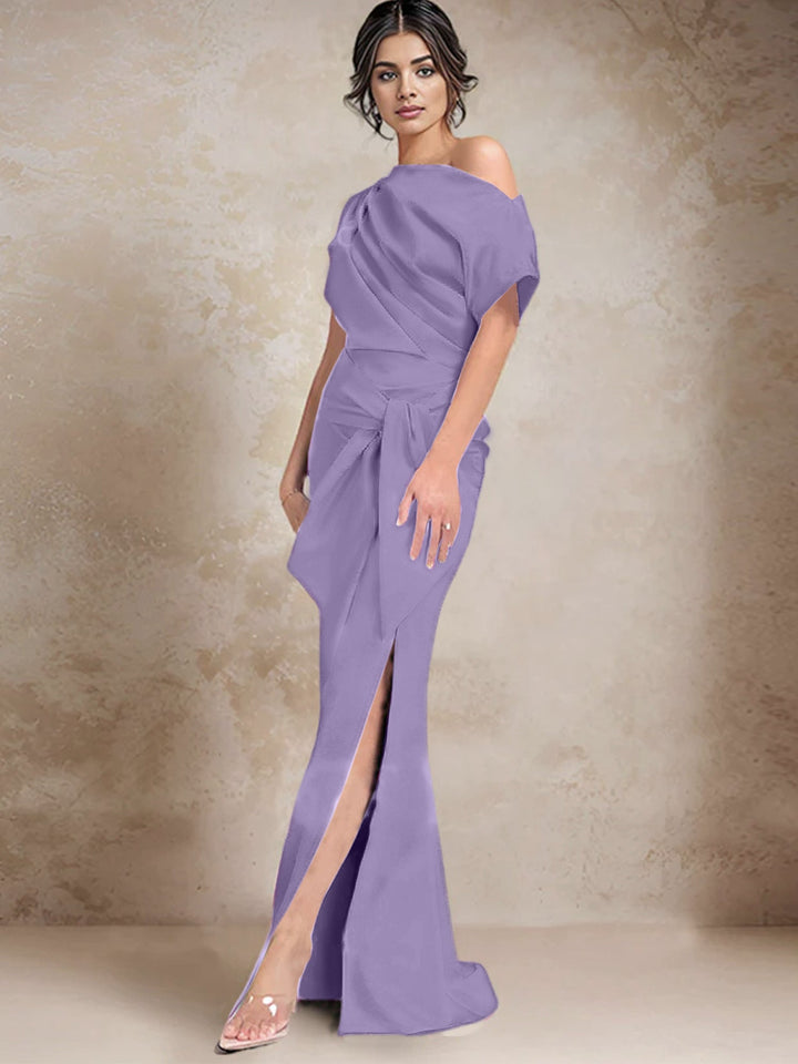 Robes de Mère de la Mariée à Une Épaule, Style Trompette/Sirène, avec Fente Sur le Côté