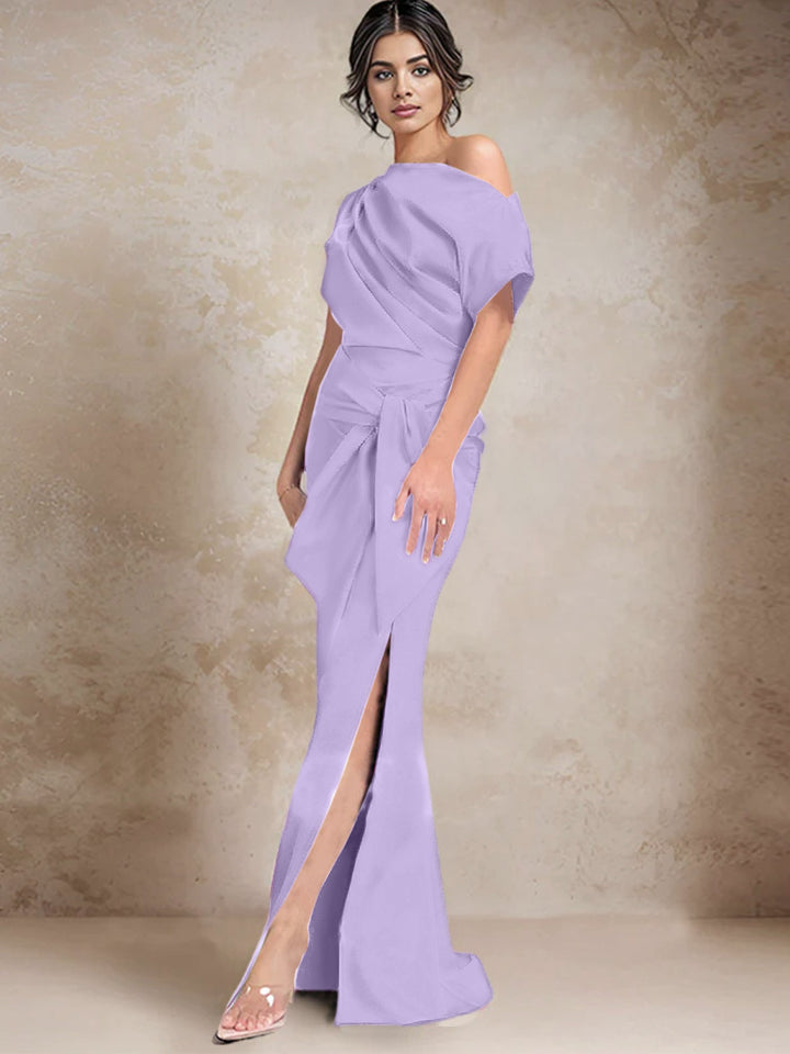 Robes de Mère de la Mariée à Une Épaule, Style Trompette/Sirène, avec Fente Sur le Côté