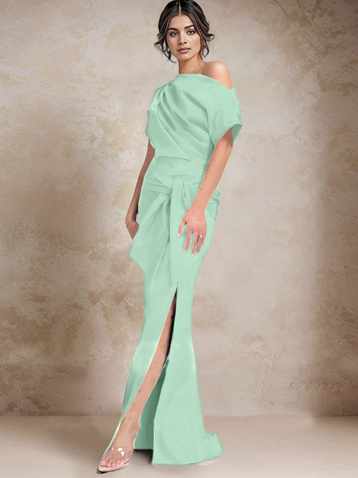 Robes de Mère de la Mariée à Une Épaule, Style Trompette/Sirène, avec Fente Sur le Côté