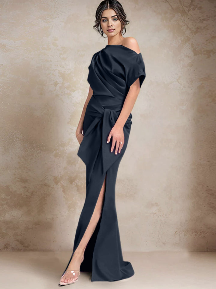 Robes de Mère de la Mariée à Une Épaule, Style Trompette/Sirène, avec Fente Sur le Côté