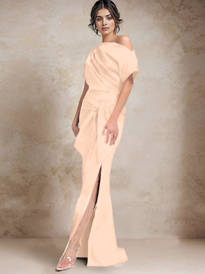 Robes de Mère de la Mariée à Une Épaule, Style Trompette/Sirène, avec Fente Sur le Côté