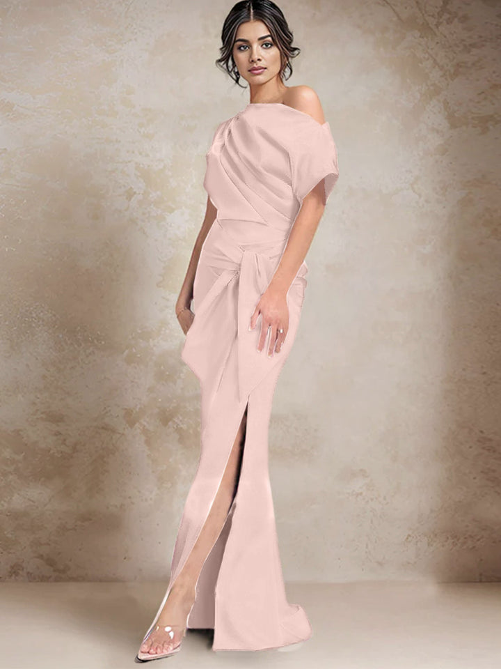 Robes de Mère de la Mariée à Une Épaule, Style Trompette/Sirène, avec Fente Sur le Côté