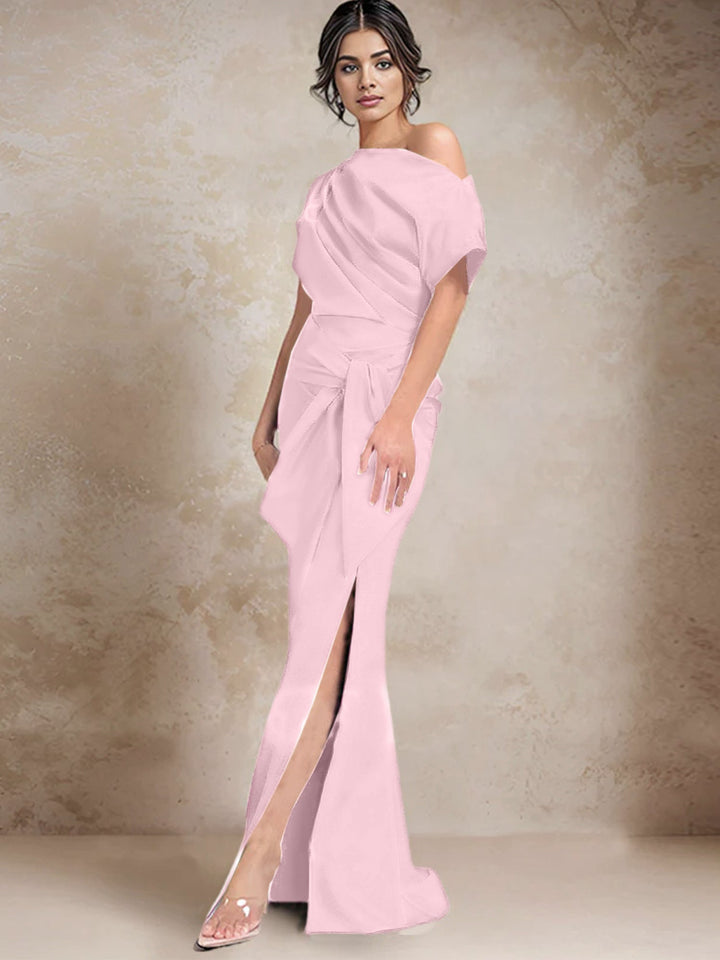 Robes de Mère de la Mariée à Une Épaule, Style Trompette/Sirène, avec Fente Sur le Côté