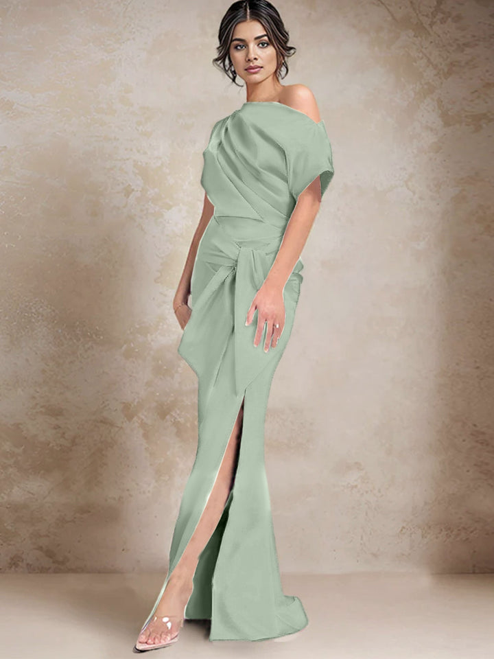 Robes de Mère de la Mariée à Une Épaule, Style Trompette/Sirène, avec Fente Sur le Côté