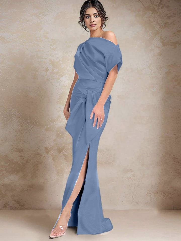 Robes de Mère de la Mariée à Une Épaule, Style Trompette/Sirène, avec Fente Sur le Côté