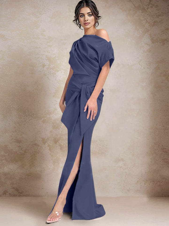 Robes de Mère de la Mariée à Une Épaule, Style Trompette/Sirène, avec Fente Sur le Côté