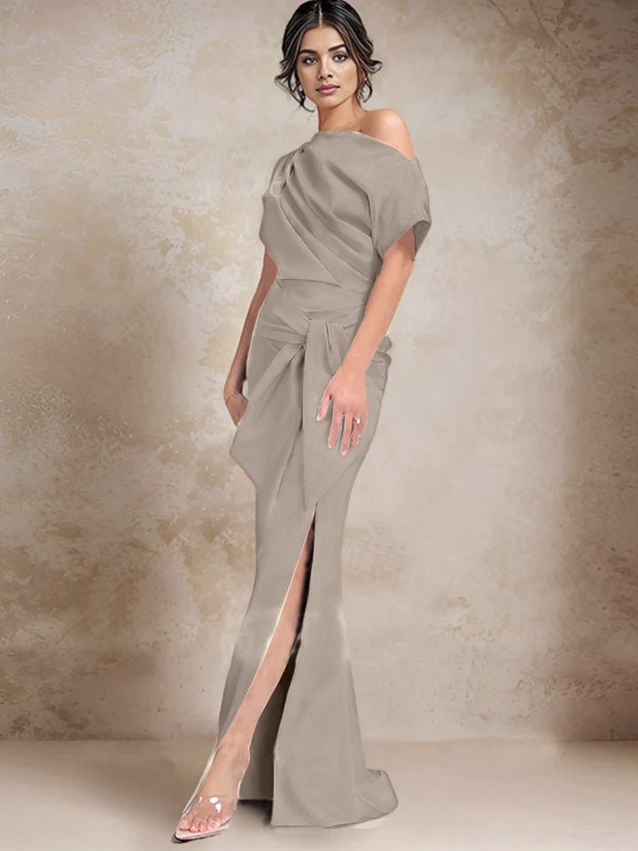 Robes de Mère de la Mariée à Une Épaule, Style Trompette/Sirène, avec Fente Sur le Côté