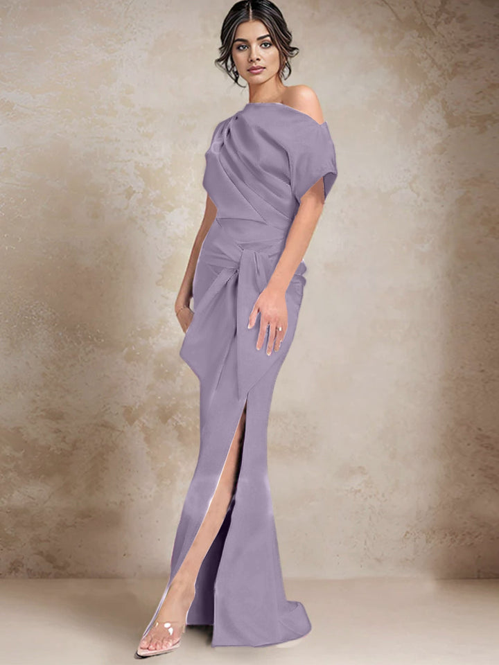 Robes de Mère de la Mariée à Une Épaule, Style Trompette/Sirène, avec Fente Sur le Côté