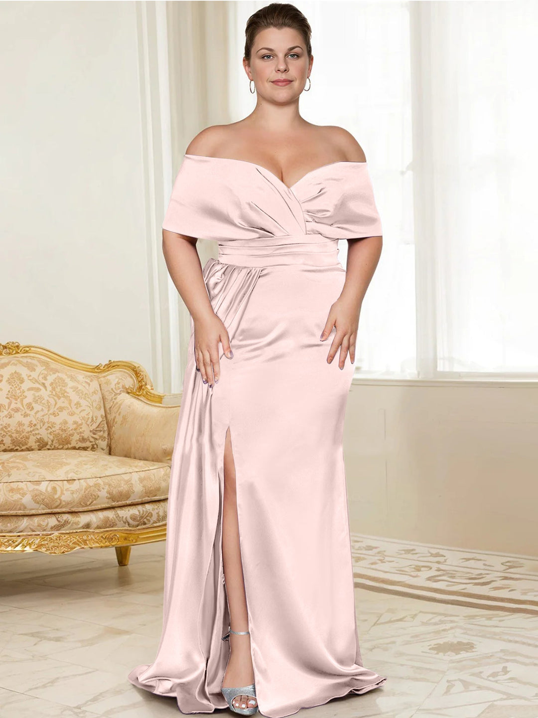 Robes de Mère de la Mariée Trompette/Sirène à Épaules Dénudées