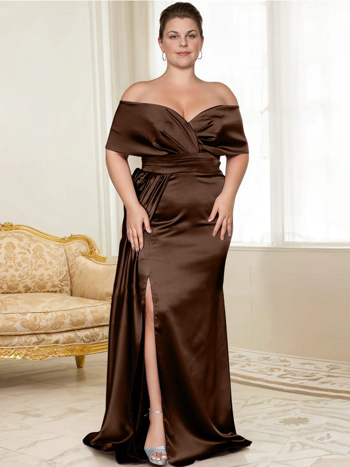Robes de Mère de la Mariée Trompette/Sirène à Épaules Dénudées