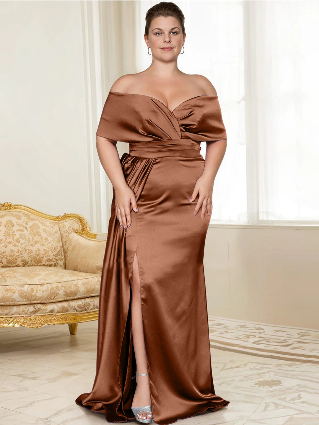 Robes de Mère de la Mariée Trompette/Sirène à Épaules Dénudées