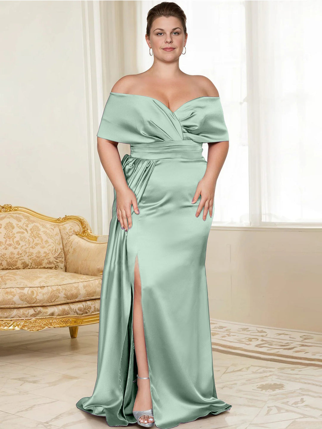 Robes de Mère de la Mariée Trompette/Sirène à Épaules Dénudées