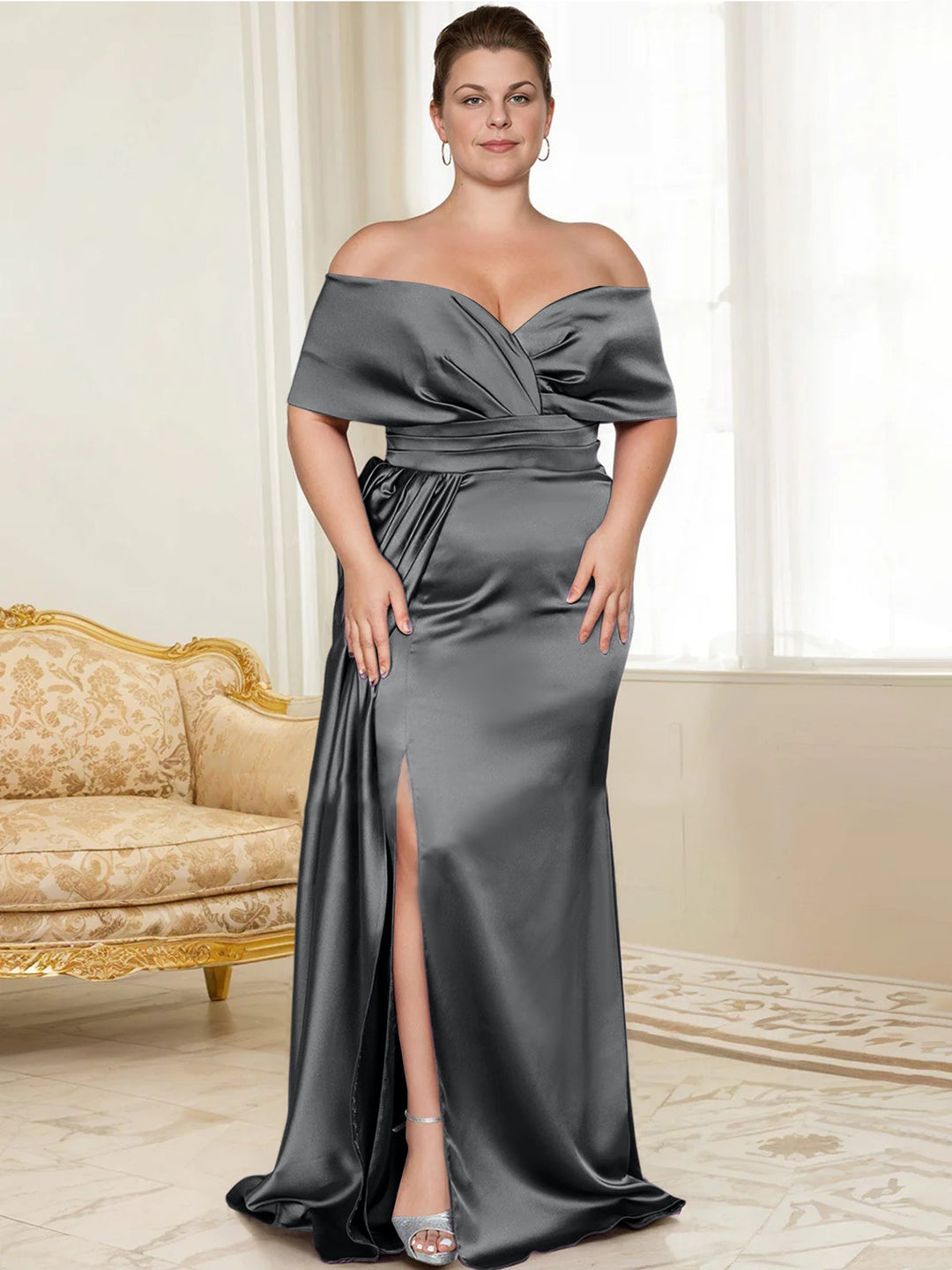 Robes de Mère de la Mariée Trompette/Sirène à Épaules Dénudées