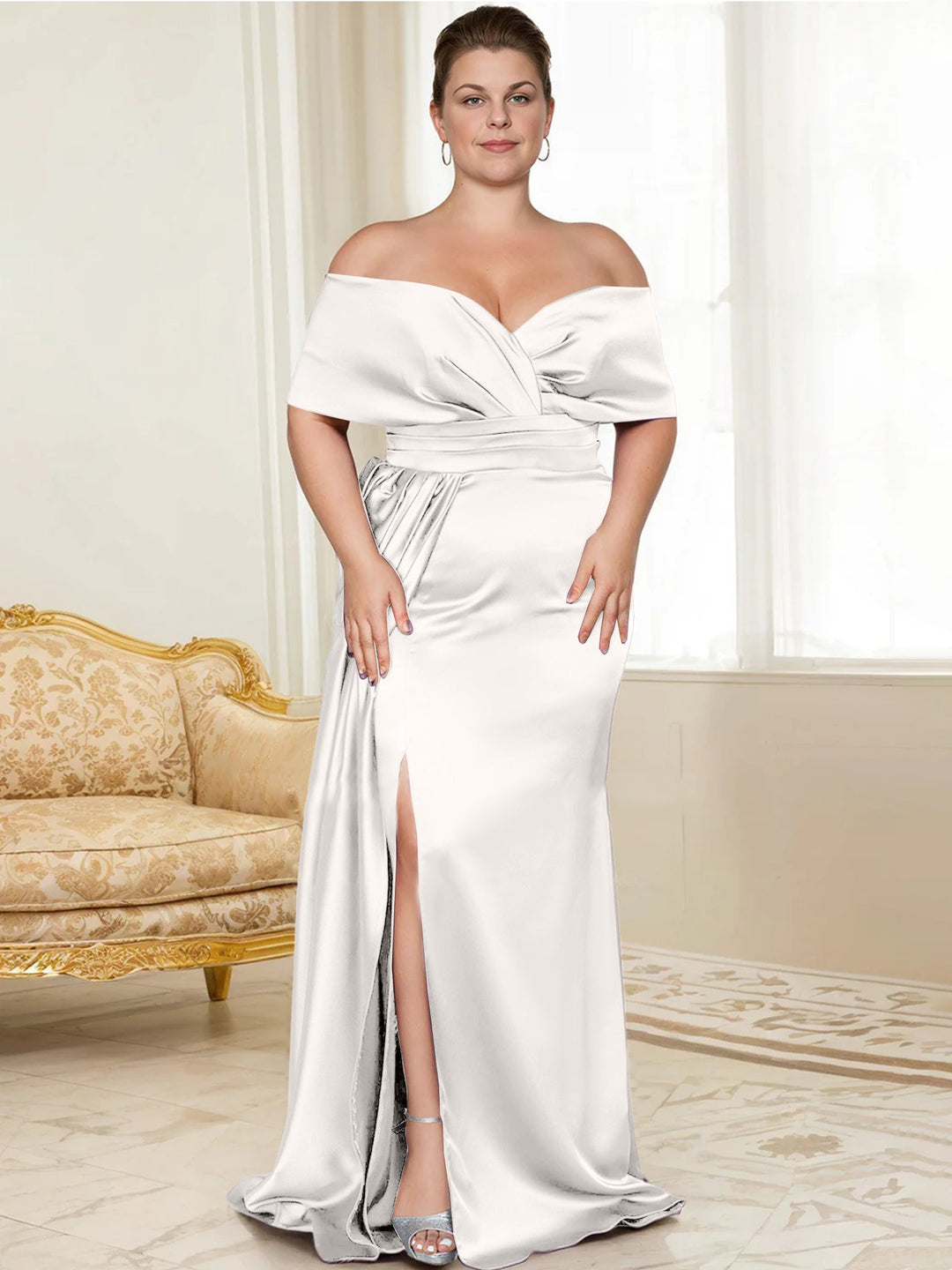 Robes de Mère de la Mariée Trompette/Sirène à Épaules Dénudées