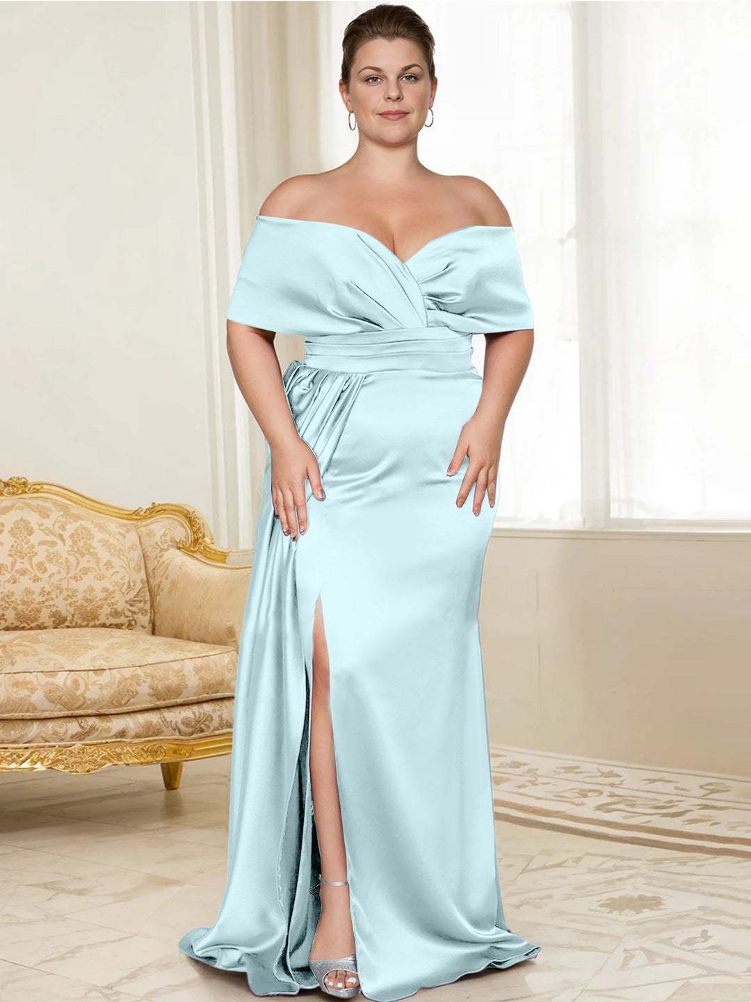 Robes de Mère de la Mariée Trompette/Sirène à Épaules Dénudées