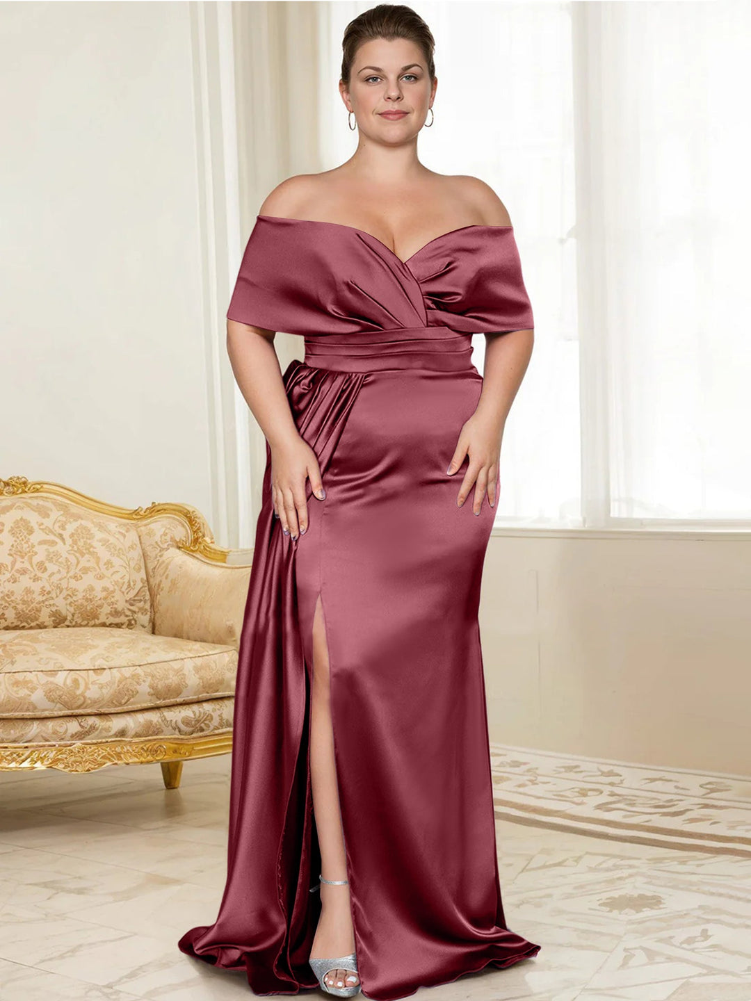 Robes de Mère de la Mariée Trompette/Sirène à Épaules Dénudées