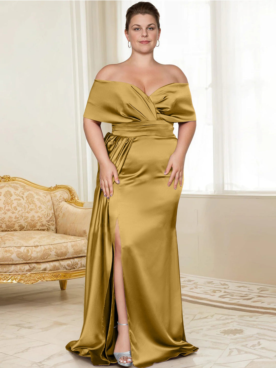 Robes de Mère de la Mariée Trompette/Sirène à Épaules Dénudées