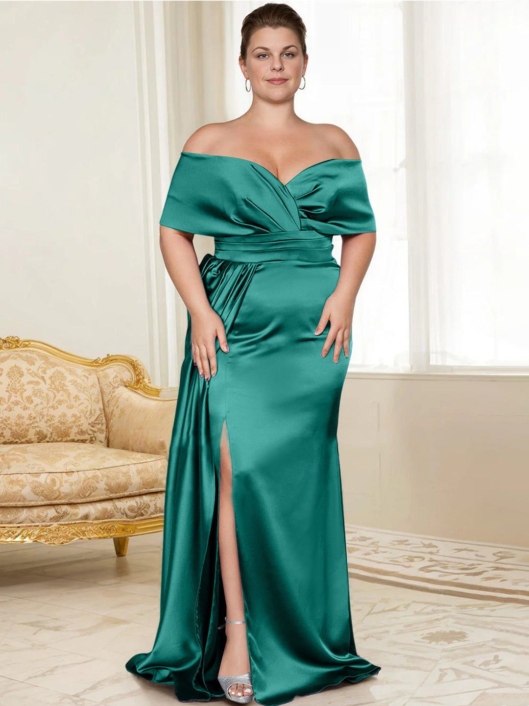 Robes de Mère de la Mariée Trompette/Sirène à Épaules Dénudées