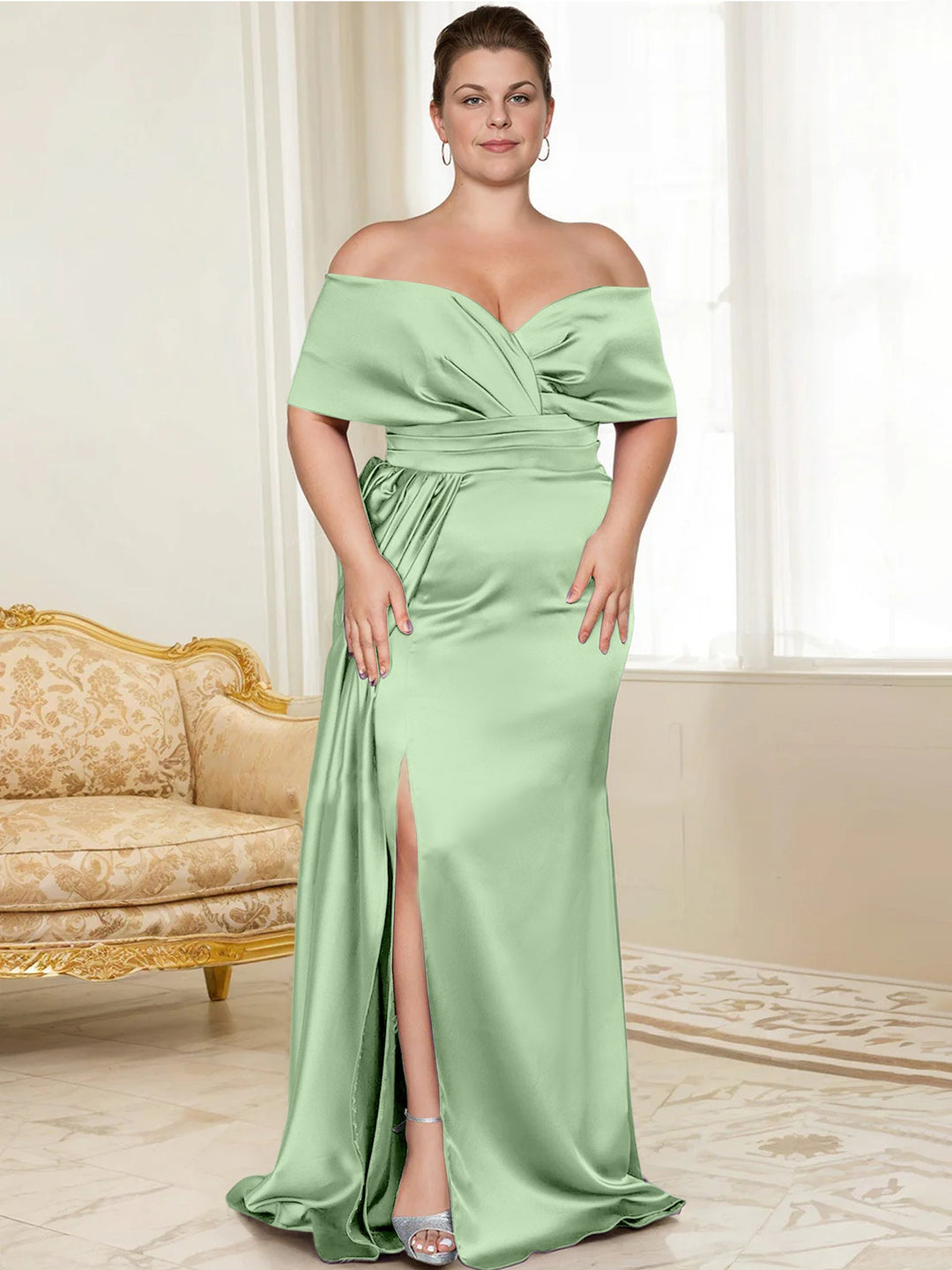 Robes de Mère de la Mariée Trompette/Sirène à Épaules Dénudées