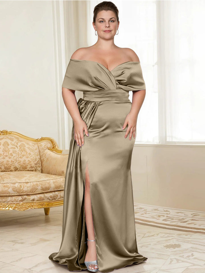 Robes de Mère de la Mariée Trompette/Sirène à Épaules Dénudées