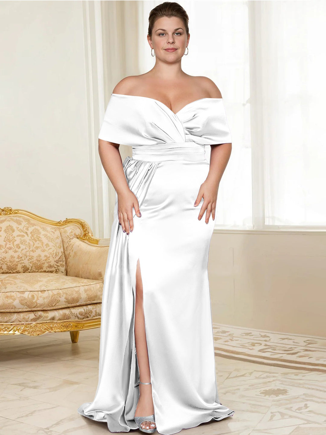 Robes de Mère de la Mariée Trompette/Sirène à Épaules Dénudées