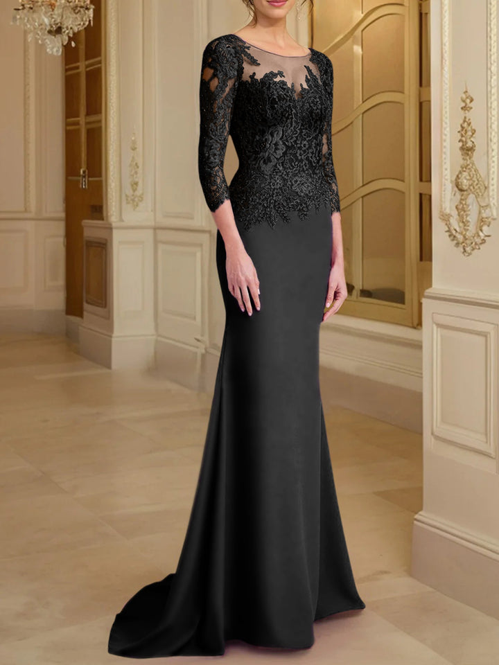 Robes de Mère de la Mariée à Manches Longues en Forme de Trompette/Sirène avec Dentelle