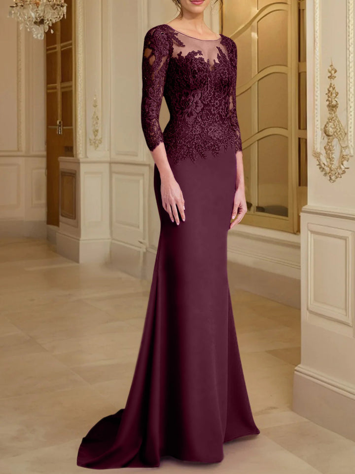 Robes de Mère de la Mariée à Manches Longues en Forme de Trompette/Sirène avec Dentelle