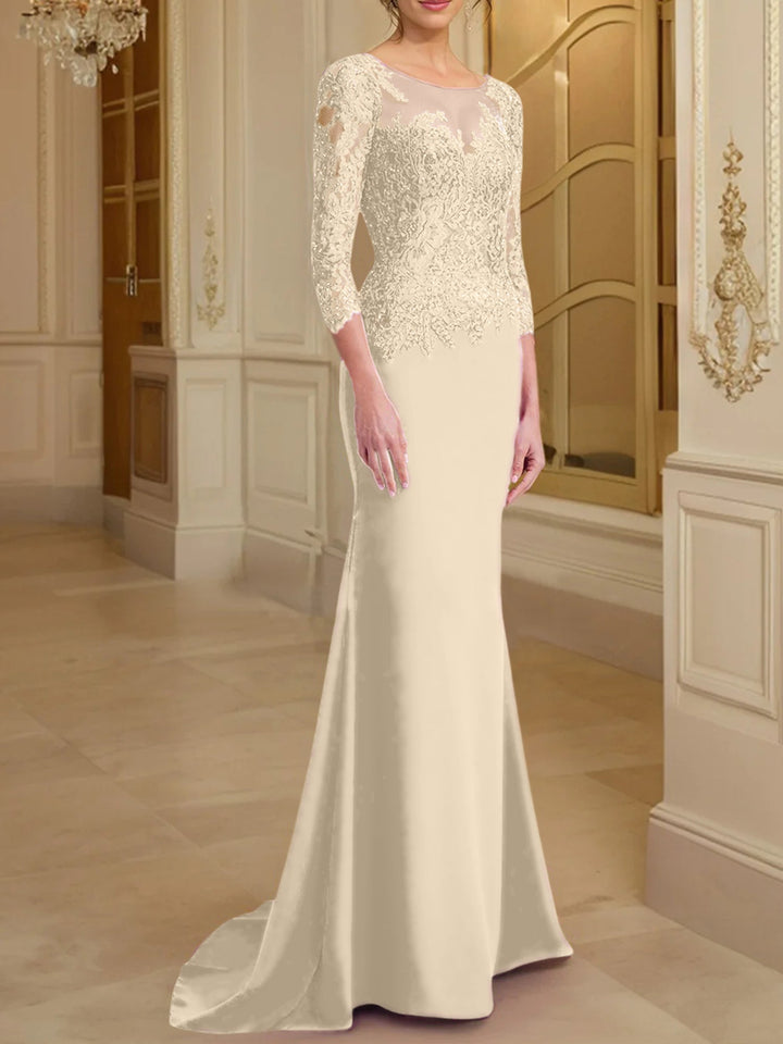Robes de Mère de la Mariée à Manches Longues en Forme de Trompette/Sirène avec Dentelle
