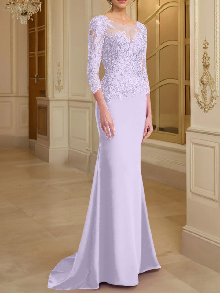 Robes de Mère de la Mariée à Manches Longues en Forme de Trompette/Sirène avec Dentelle