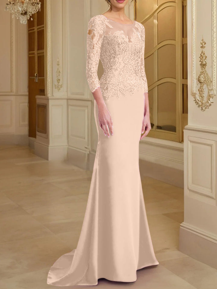 Robes de Mère de la Mariée à Manches Longues en Forme de Trompette/Sirène avec Dentelle